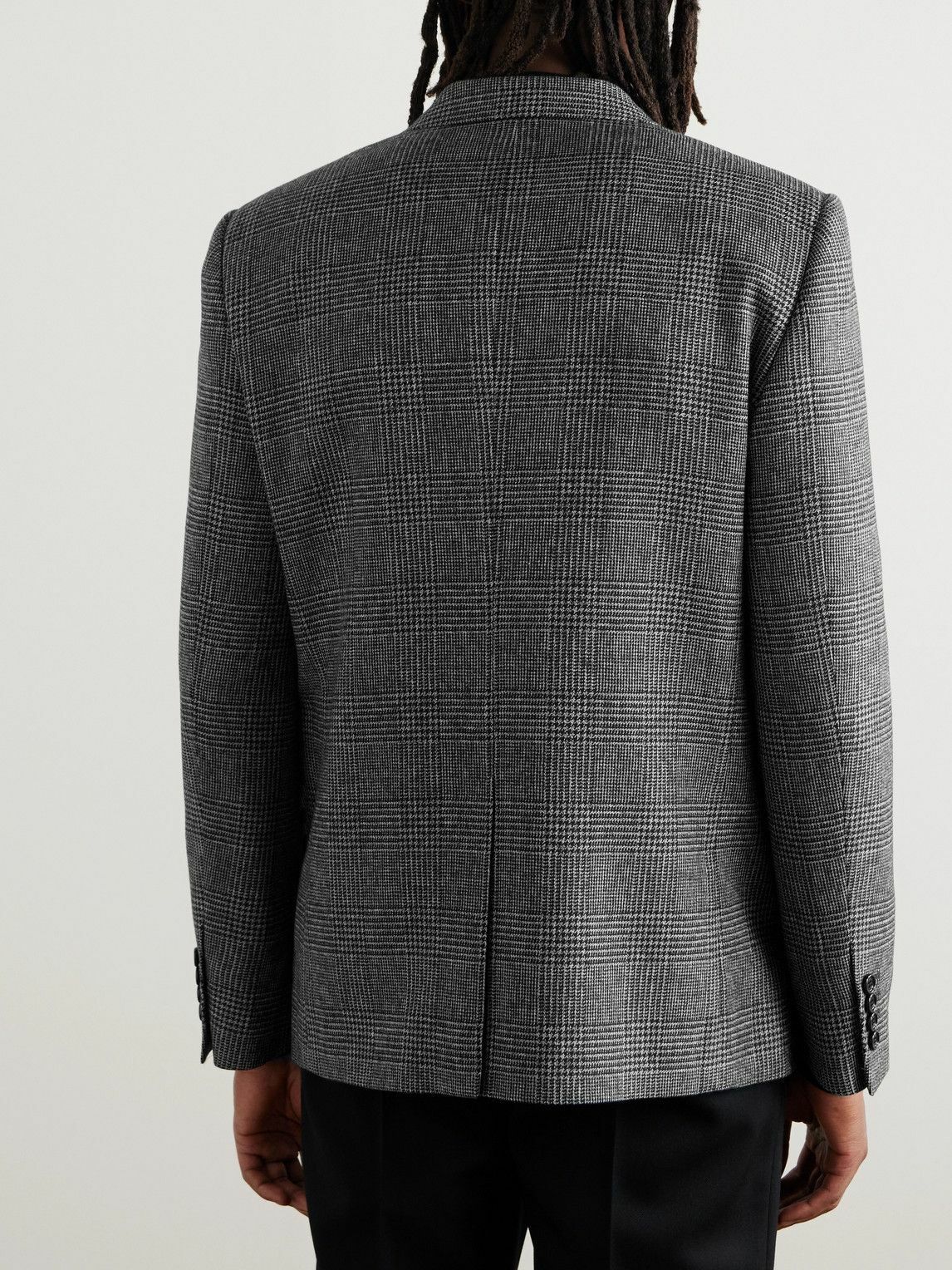 CELINE - Prince of Wales Checked Wool Blazer - Gray