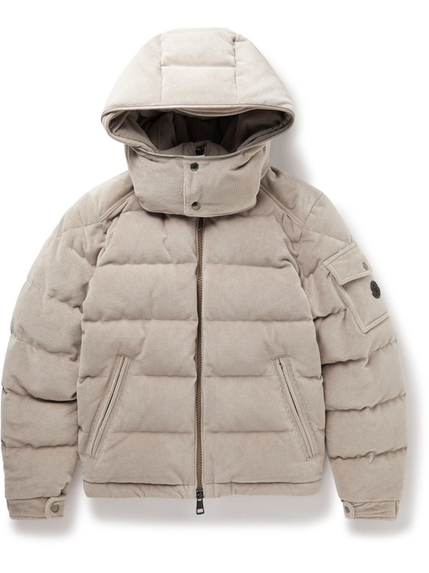 Photo: Moncler - Maya Quilted Cotton-Blend Corduroy Hooded Down Jacket - Neutrals