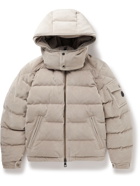 Moncler - Maya Quilted Cotton-Blend Corduroy Hooded Down Jacket - Neutrals