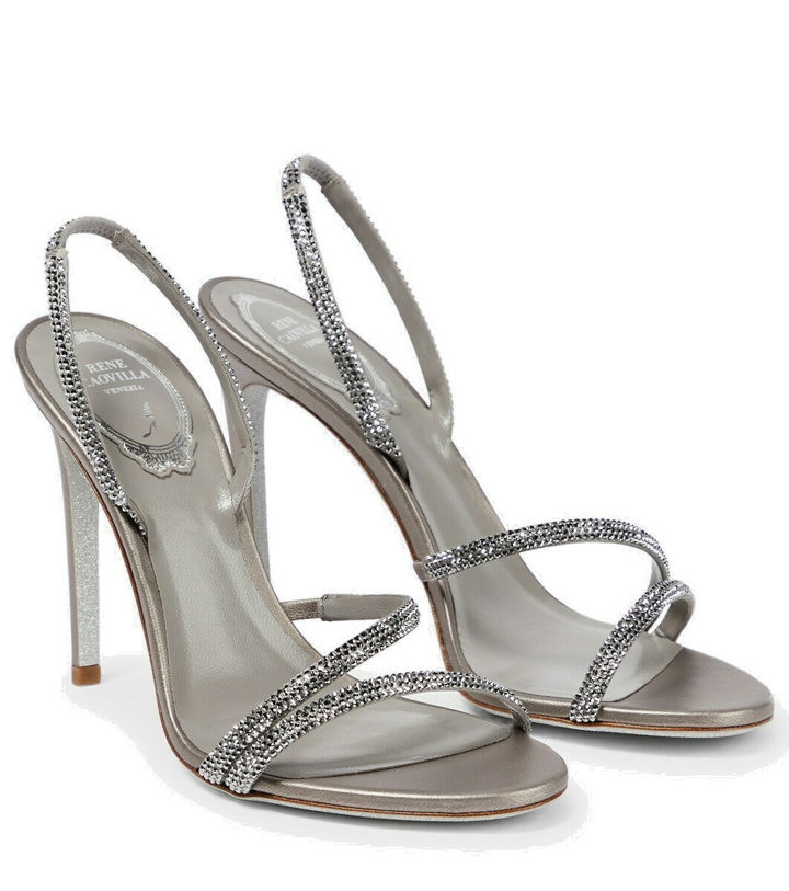 Photo: Rene Caovilla Crystal-embellished satin sandals