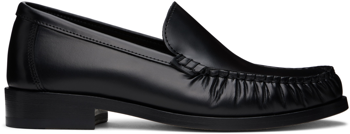 Legres Black Ruched Loafers