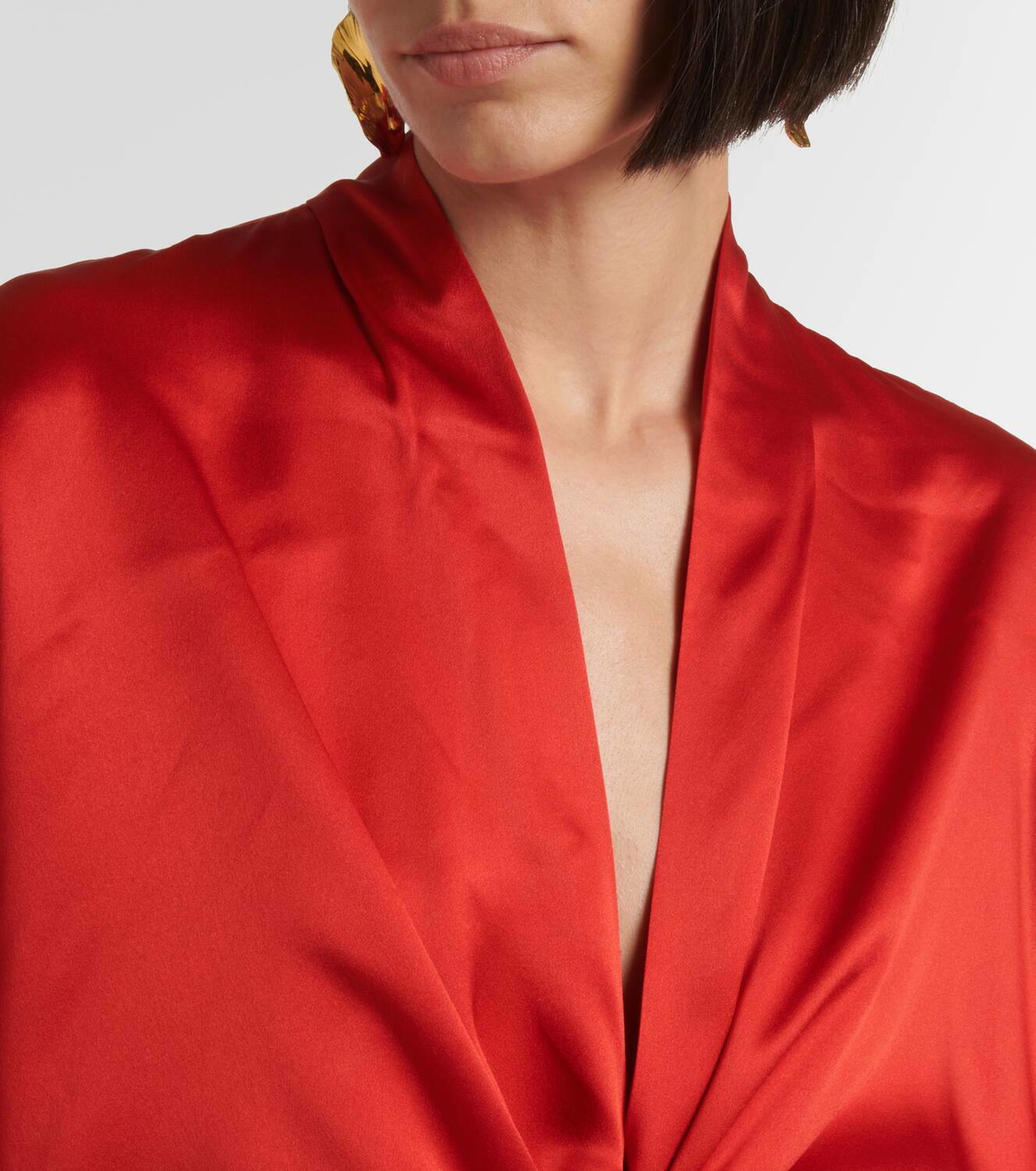 The Sei Tie-detail silk satin top