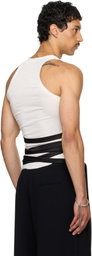AARON ESH SSENSE Exclusive White Satin Tie Jersey Tank Top
