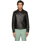 AMI Alexandre Mattiussi Black Leather Overshirt Jacket