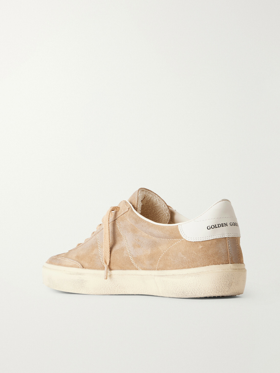 Golden Goose - Super-Star Distressed Leather-Trimmed Suede Sneakers - Brown
