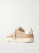 Golden Goose - Super-Star Distressed Leather-Trimmed Suede Sneakers - Brown
