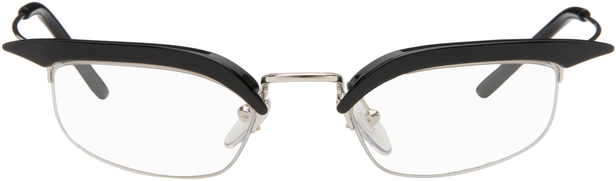 Prada Eyewear Black Catwalk Angular Cateye Blue Light Glasses