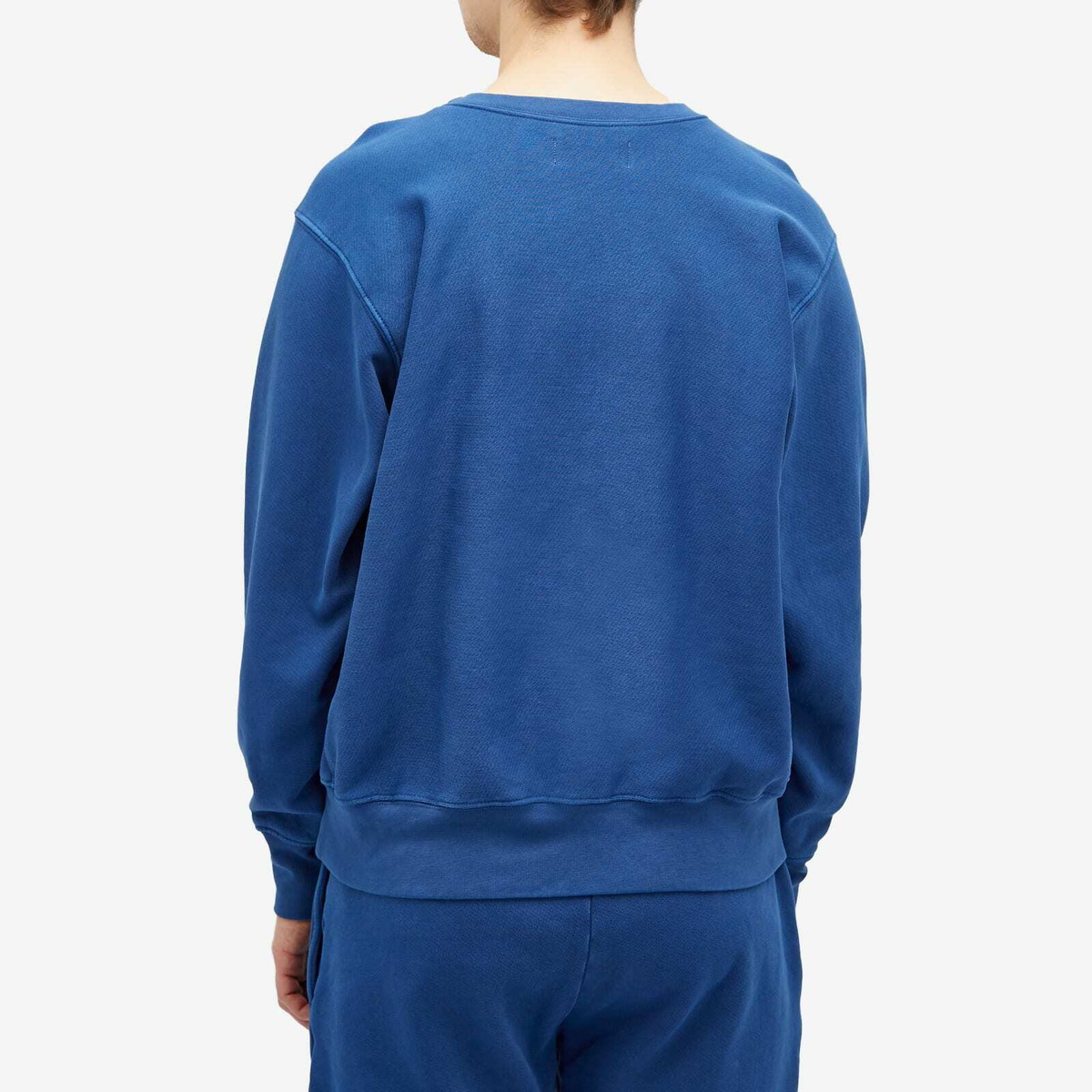 Les Tien Men's Heavyweight Crop Crew Sweat in Washed Blue 42
