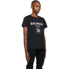 Balmain Black Print Logo T-Shirt