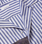 nanamica - Camp-Collar Patchwork Striped Poplin Shirt - Blue