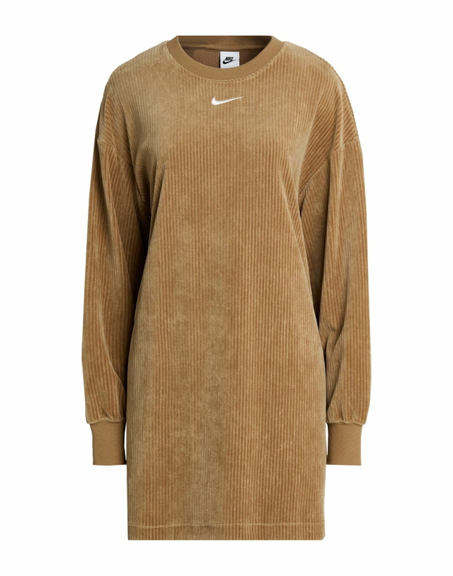 Photo: Nike Nike Sportswear Women's Velour Long-sleeve Crew Dress Womens Mini dress Camel
