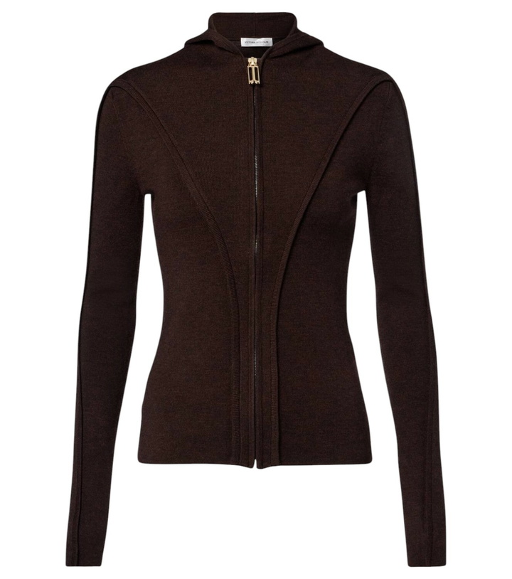 Photo: Victoria Beckham Wool-blend jersey zip-up hoodie