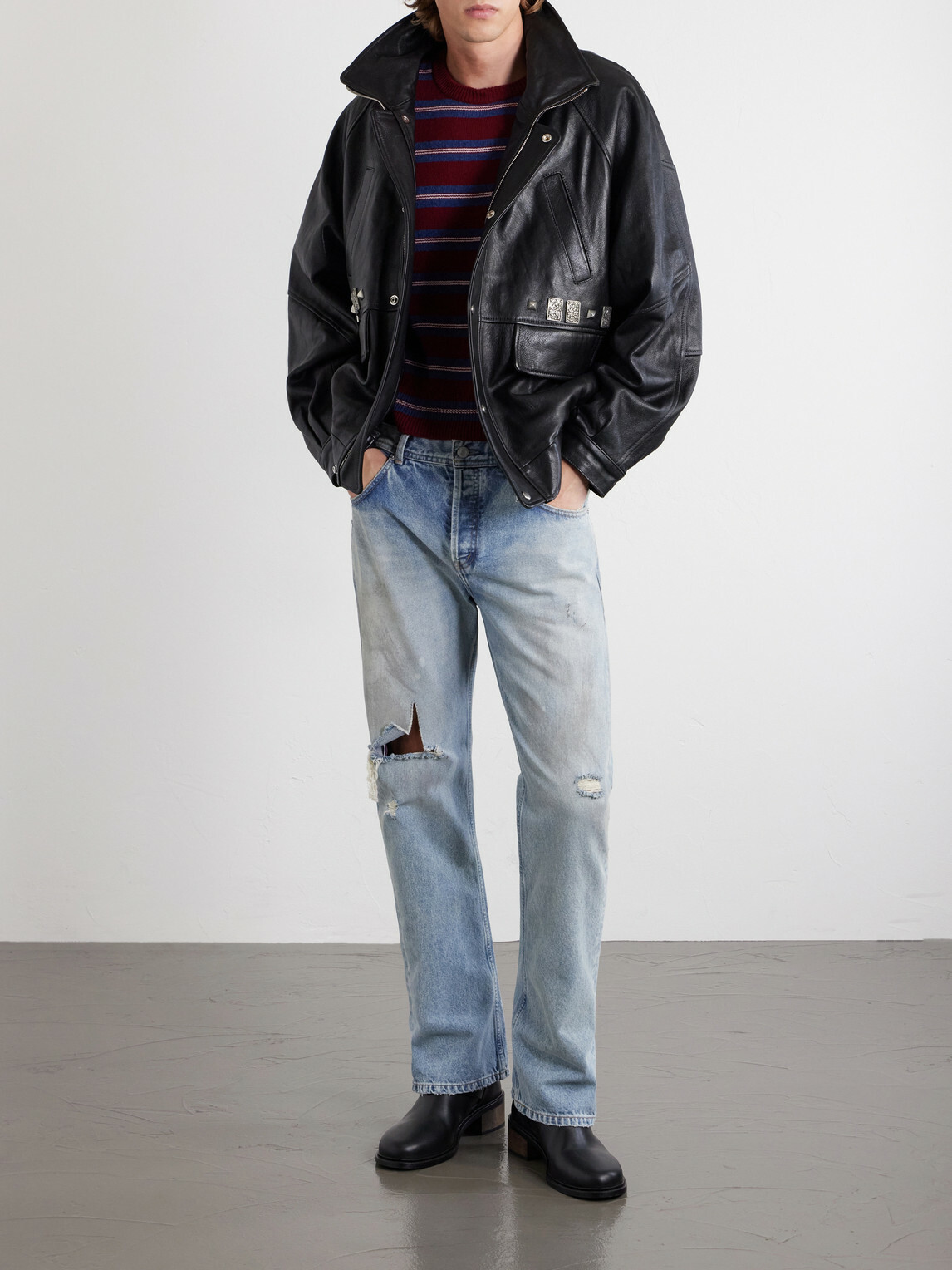 Enfants Riches Déprimés - Principe Phillip's Childhood Studded Leather Jacket - Black