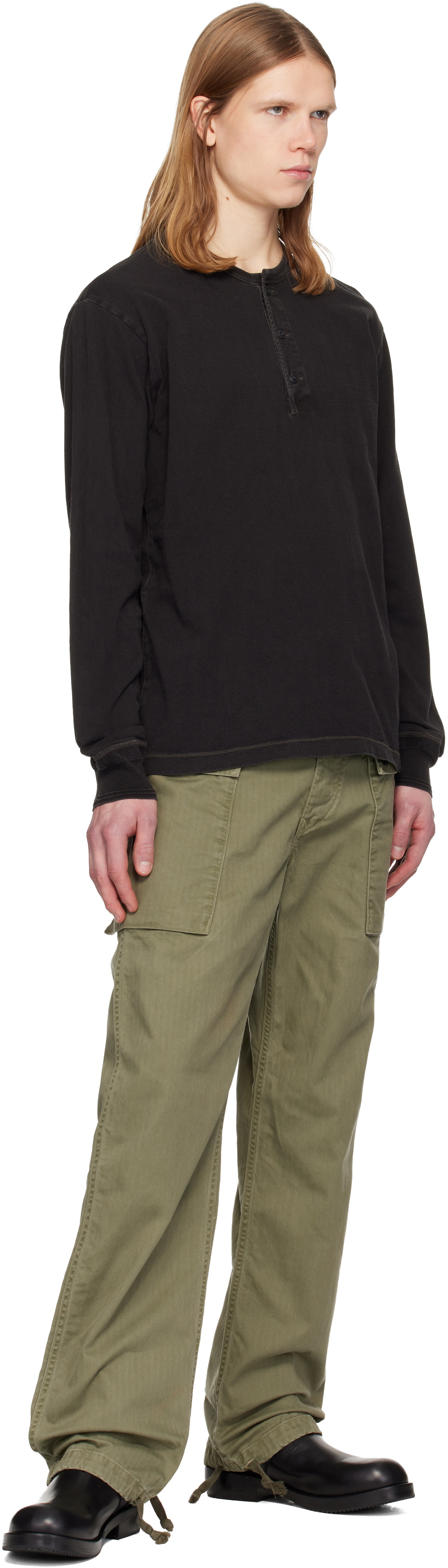 RRL Green Herringbone Field Cargo Pants