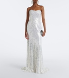Jenny Packham Floating Heart sequined strapless gown