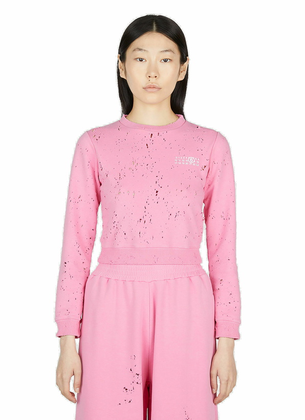 Photo: MM6 Maison Margiela - Distressed Sweatshirt in Pink