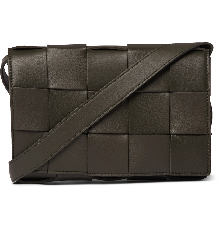 Photo: Bottega Veneta - Intrecciato Leather Messenger Bag - Green