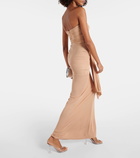 Christopher Esber Ring-detail ruched cutout maxi dress