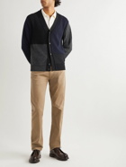 Brioni - Patchwork Wool and Cashmere-Blend Cardigan - Blue