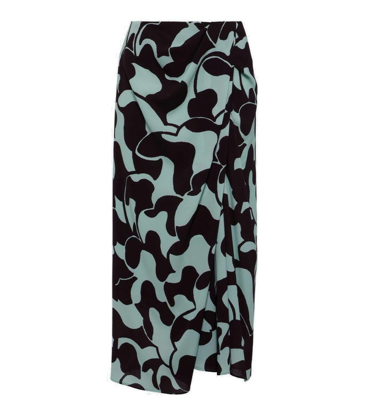 Photo: Dries Van Noten Draped printed crêpe midi skirt