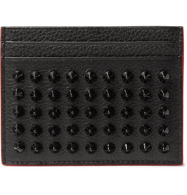 Photo: Christian Louboutin - Studded Full-Grain Leather Cardholder - Black