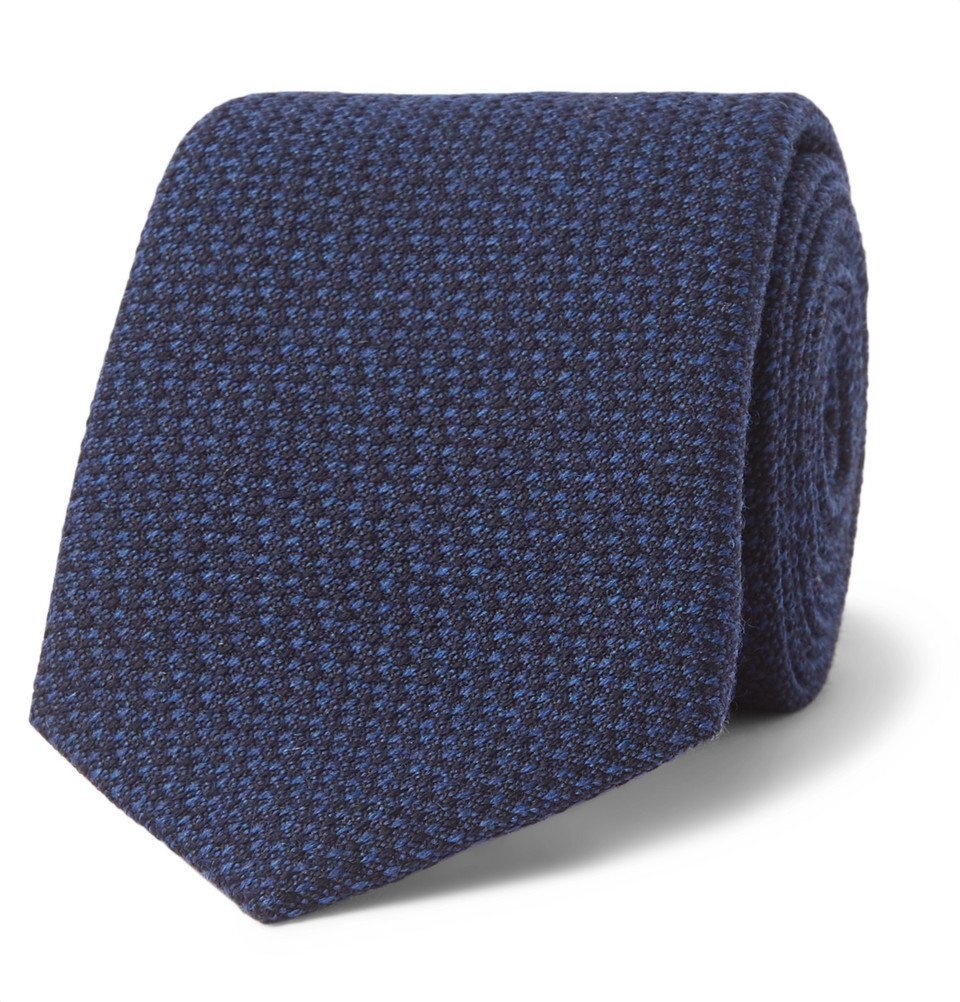Photo: Richard James - 7cm Puppytooth Wool and Silk-Blend Tie - Blue