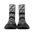 Fendi Black Forever Fendi Knit High-Top Sneakers