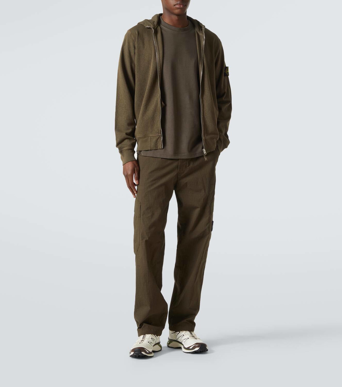 Stone Island Compass cotton zip-up hoodie