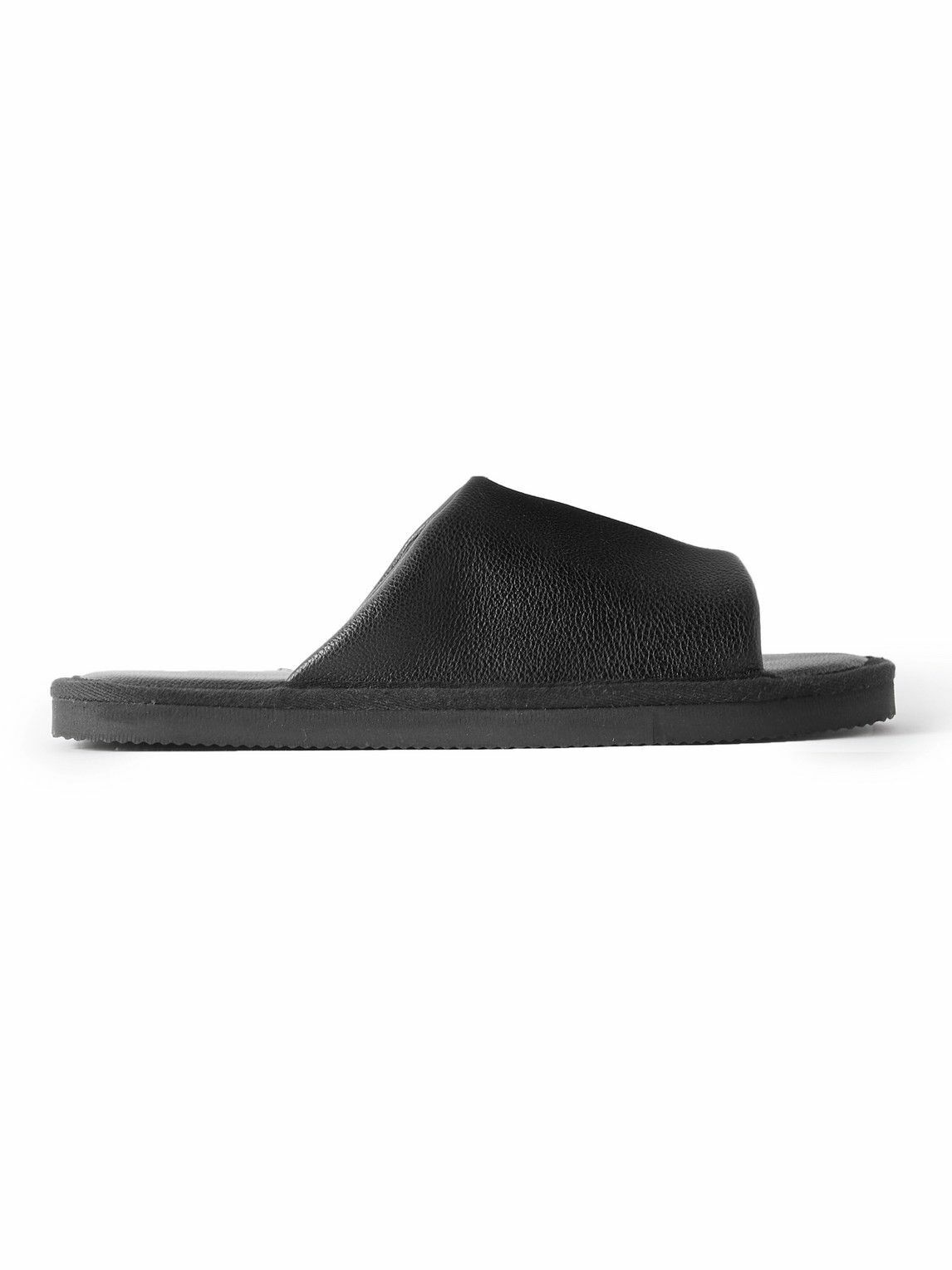 OAS - Vegan Full-Grain Leather Slides - Black OAS