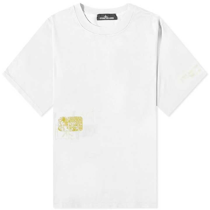 Photo: Stone Island Shadow Project Men's Oversized Printed T-Shirt in Natural
