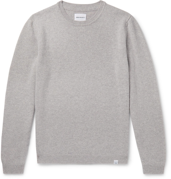 Photo: Norse Projects - Sigfred Mélange Brushed-Wool Sweater - Gray