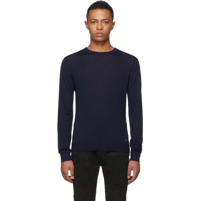 Photo: Dsquared2 Navy Wool Classic Crewneck Sweater