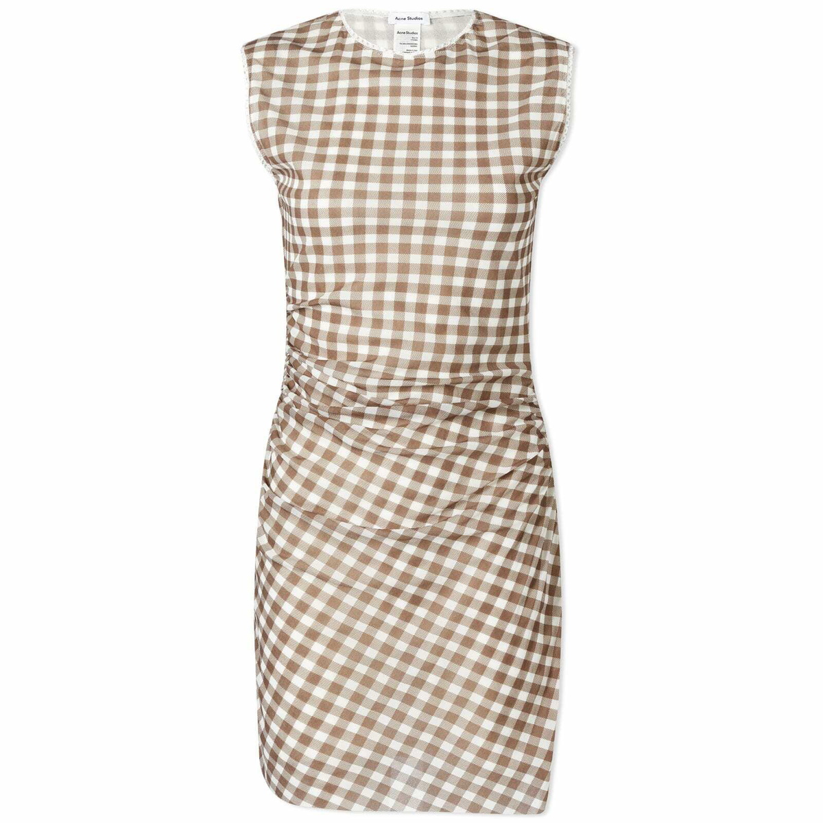 acne studios mesh dress ACNE STUDIOS Women's Sleeveless Gathered Satin & Mesh Gown Dress ~34 -P00795407
