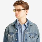 Bottega Veneta Eyewear Bottega Veneta Sardine Sunglasses in Ruthenium/Yellow 