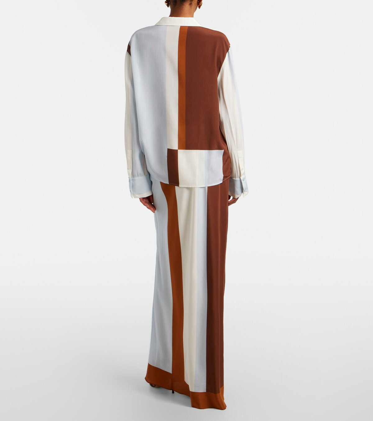 SIR Striped silk maxi skirt