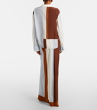 SIR Striped silk maxi skirt