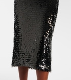 Sportmax Elleni sequined jersey midi dress
