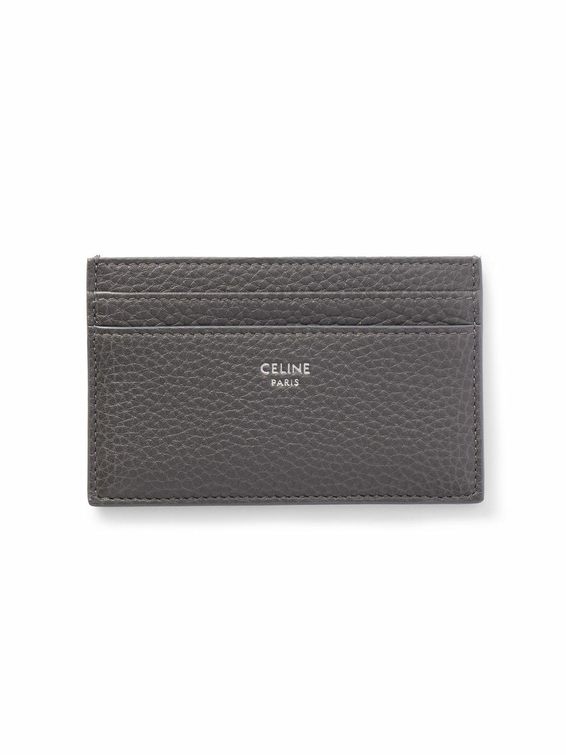 CELINE - Logo-Detailed Full-Grain Leather Cardholder