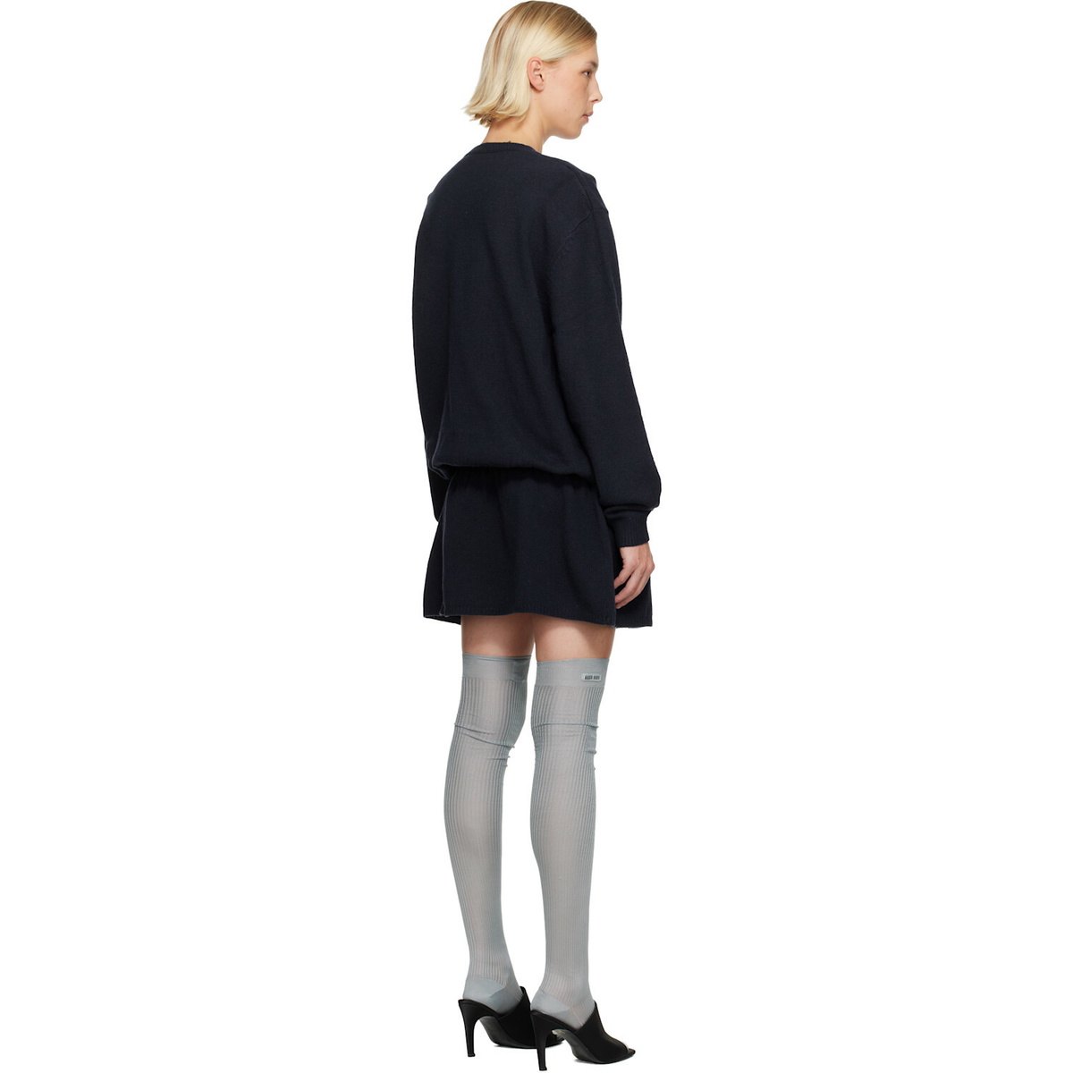 Sandy Liang Navy Kazia Knit Minidress