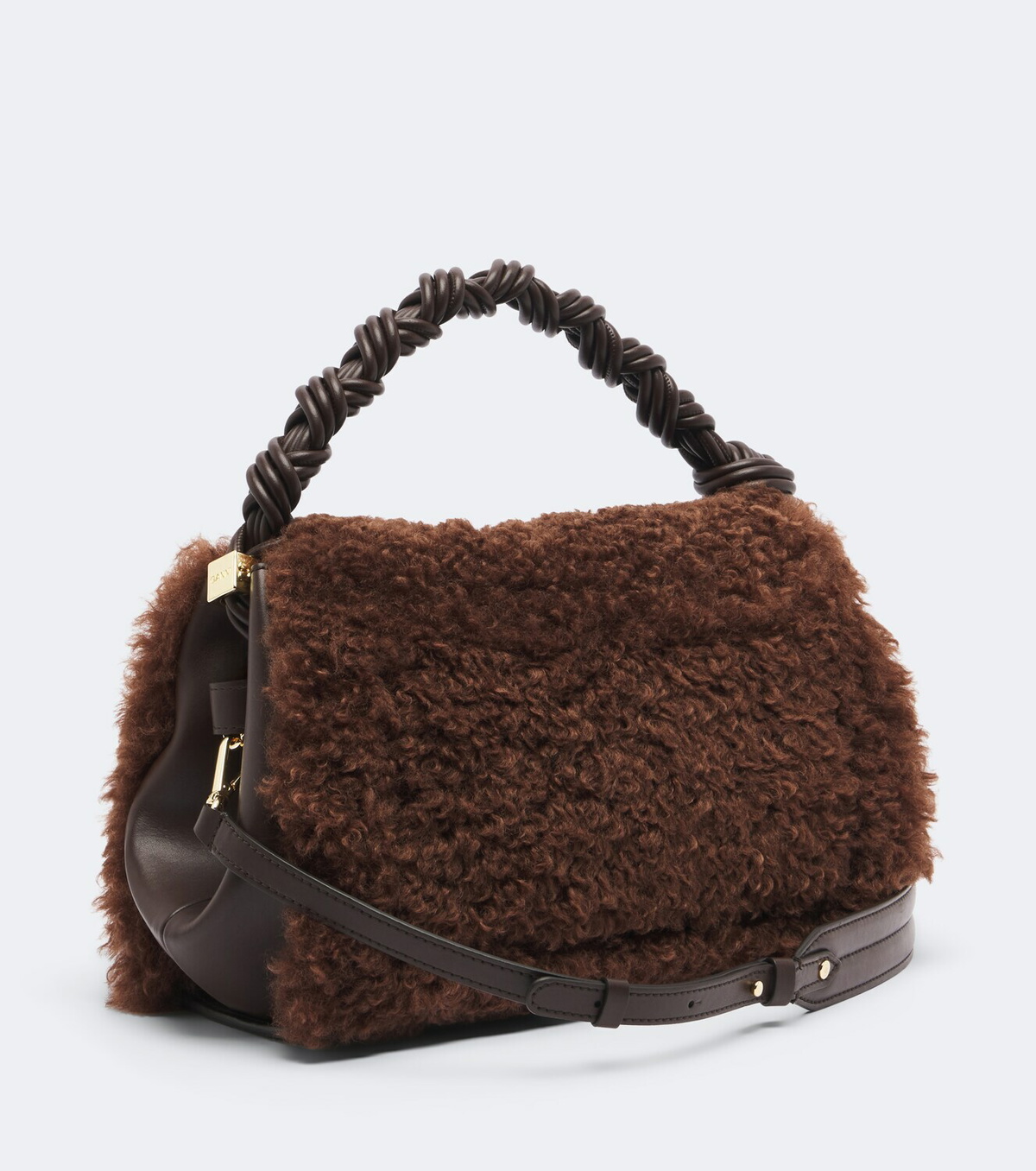 Ganni Very Bou teddy top-handle bag