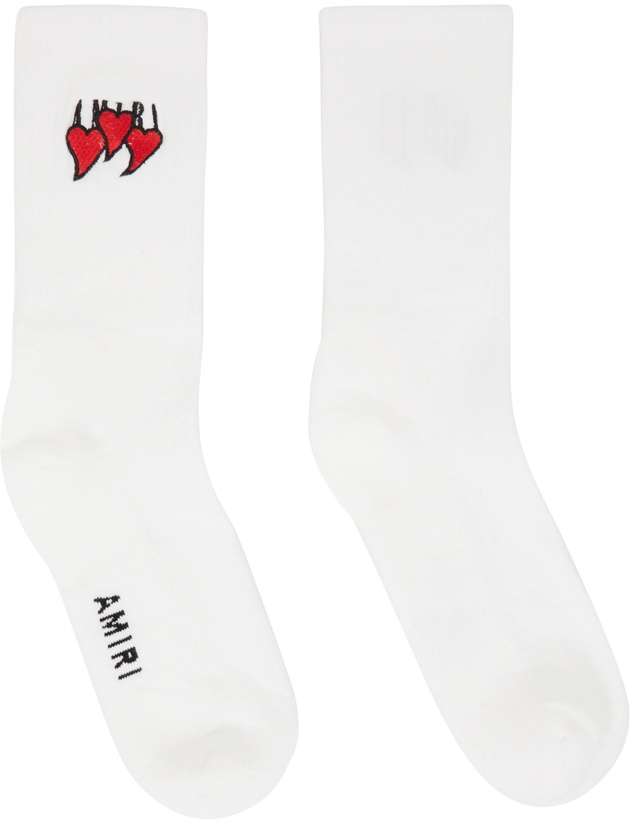 Photo: AMIRI White Hearts Socks