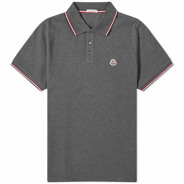 Photo: Moncler Men's Classic Logo Polo Shirt in Dark Grey