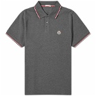 Moncler Men's Classic Logo Polo Shirt in Dark Grey