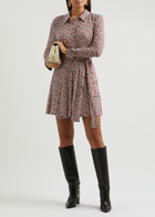 Diane Von Furstenberg Didi Printed Stretch-jersey Mini Wrap Dress Red
