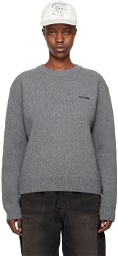 We11done Gray Embroidered Sweater