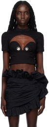 AREA Black Bustier Cup T-Shirt