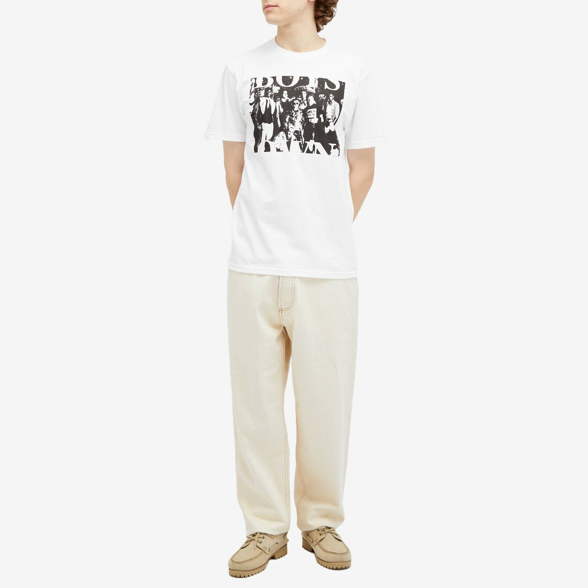 Boys Own Men's Gang Front Print T-Shirt in White