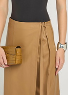 Nour Hammour Leather Maxi Wrap Skirt Light Brown
