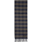 Loewe Navy and Brown Checks Scarf