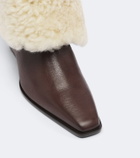 Paris Texas Bettina leather and shearling ankle boots